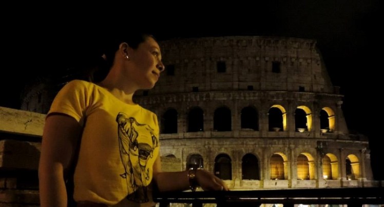 Coliseu a noite. Lindo!